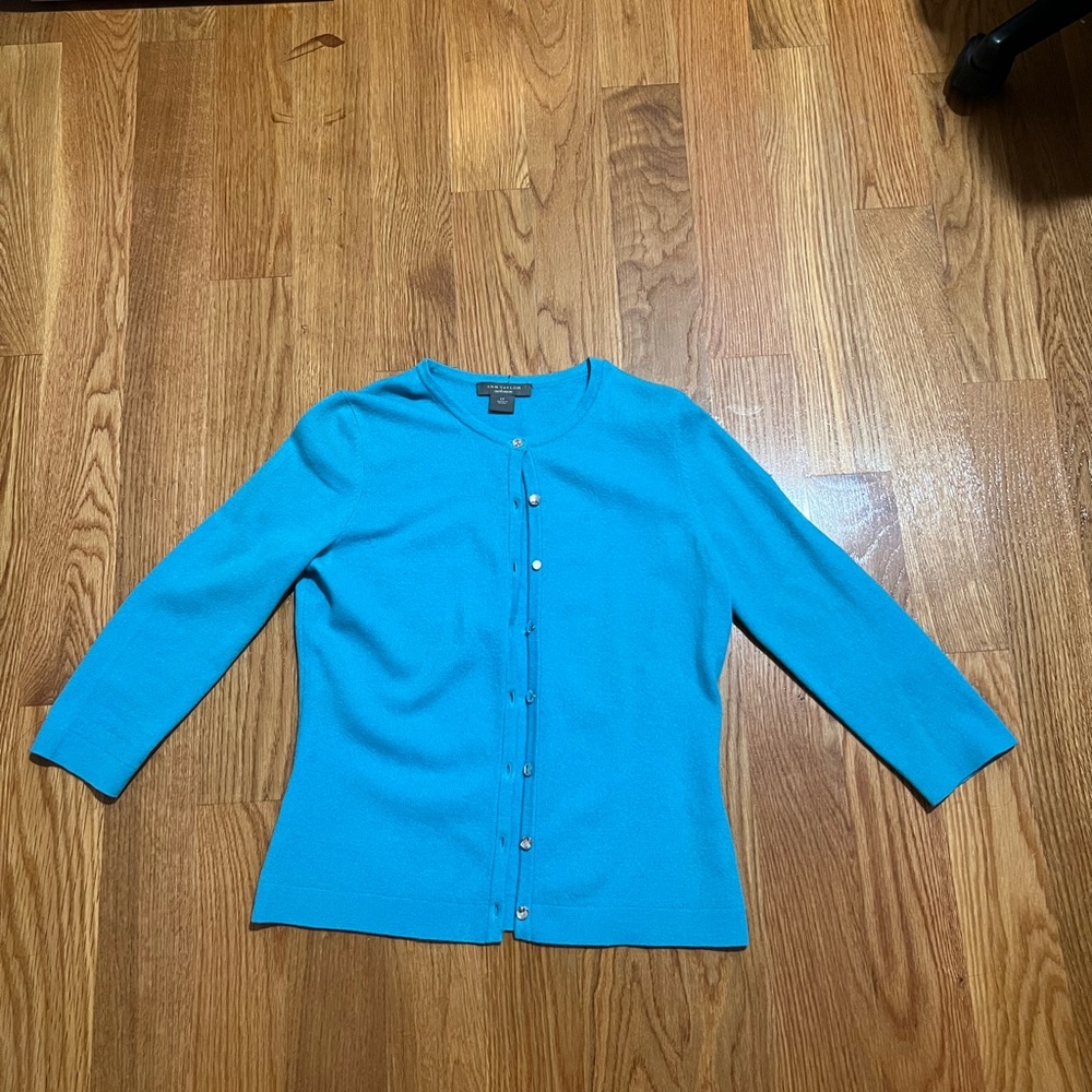 Ann Taylor Vibrant Blue Cardigan Sweater